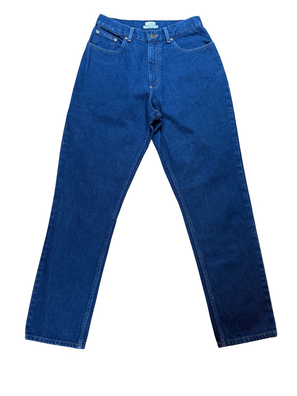 LL Bean Original Fit Relaxed High Rise Straight Leg Jeans Womens 10 MT Blue